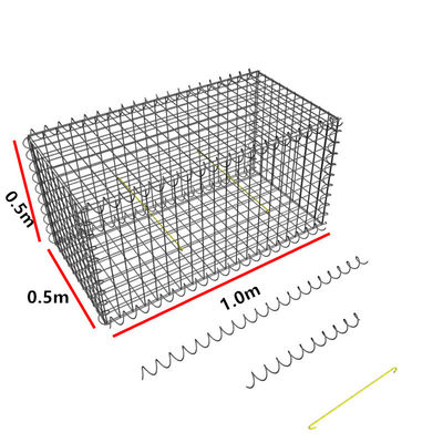 আইসো 4 মিমি গ্যালভানাইজড গ্যাবিয়ান ওয়েল্ড ওয়্যার মেশ 0.5x0.5x1.0 মি